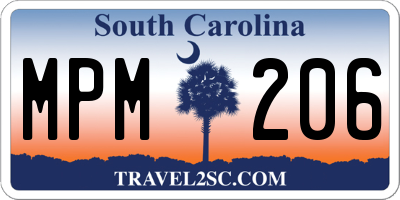 SC license plate MPM206