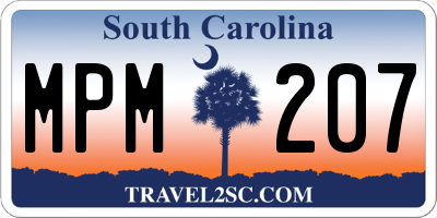 SC license plate MPM207