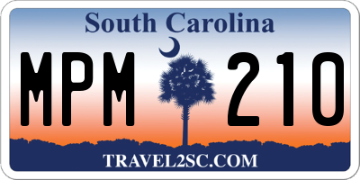 SC license plate MPM210