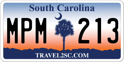 SC license plate MPM213