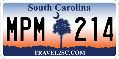 SC license plate MPM214