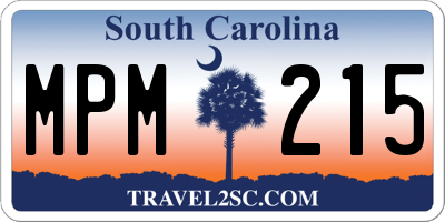 SC license plate MPM215