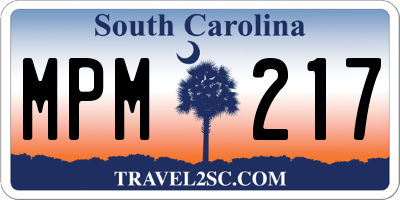 SC license plate MPM217