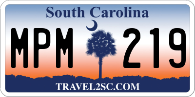 SC license plate MPM219