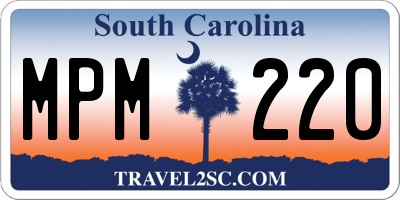 SC license plate MPM220