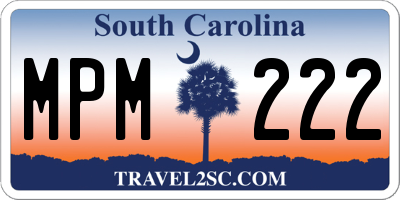 SC license plate MPM222
