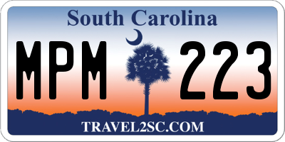 SC license plate MPM223