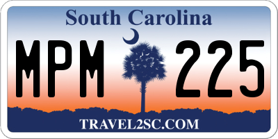 SC license plate MPM225