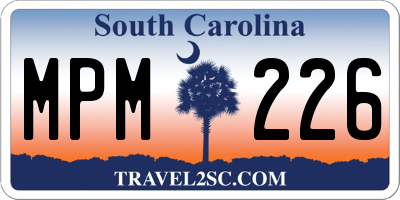 SC license plate MPM226