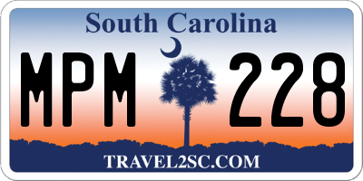 SC license plate MPM228