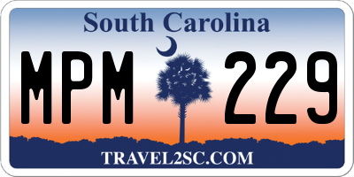 SC license plate MPM229