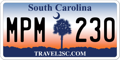 SC license plate MPM230