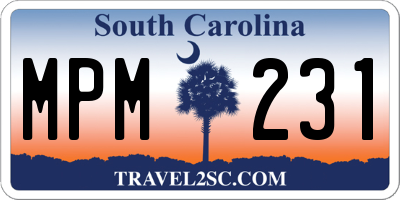 SC license plate MPM231