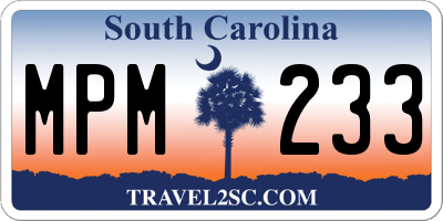 SC license plate MPM233