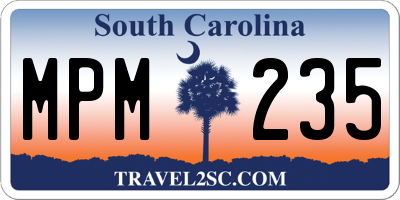 SC license plate MPM235