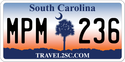 SC license plate MPM236