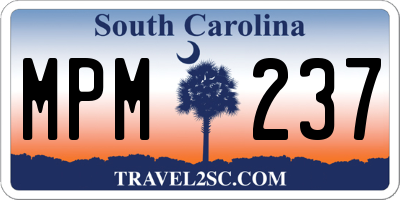 SC license plate MPM237