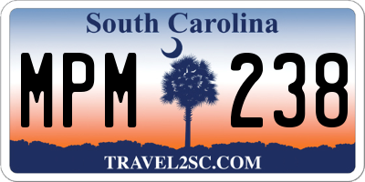 SC license plate MPM238