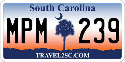 SC license plate MPM239
