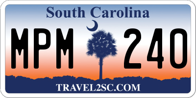 SC license plate MPM240