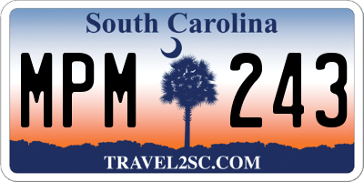 SC license plate MPM243