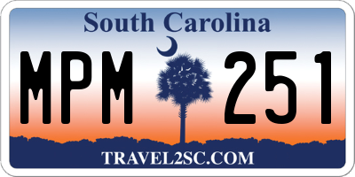 SC license plate MPM251