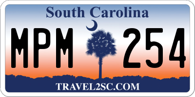 SC license plate MPM254