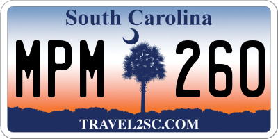 SC license plate MPM260