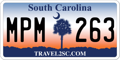 SC license plate MPM263