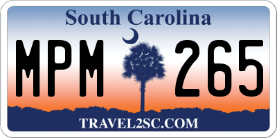 SC license plate MPM265