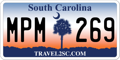 SC license plate MPM269