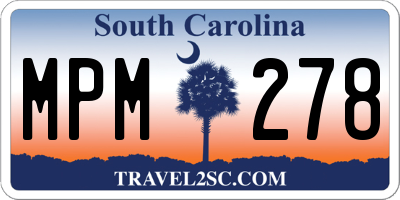 SC license plate MPM278