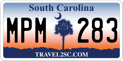 SC license plate MPM283