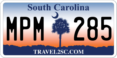 SC license plate MPM285