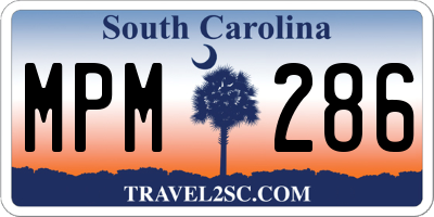 SC license plate MPM286