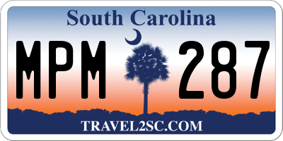 SC license plate MPM287
