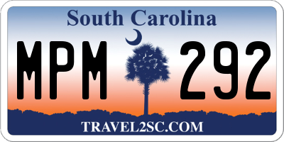 SC license plate MPM292
