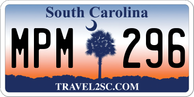 SC license plate MPM296