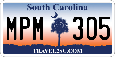 SC license plate MPM305