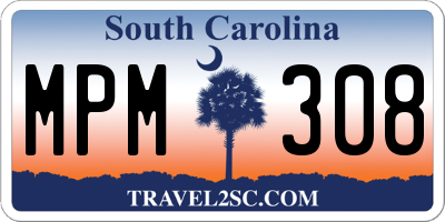 SC license plate MPM308