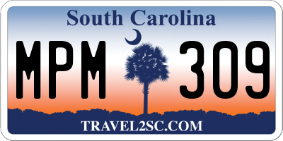 SC license plate MPM309