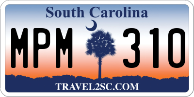 SC license plate MPM310