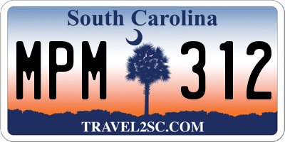 SC license plate MPM312