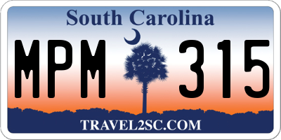 SC license plate MPM315