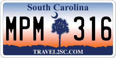 SC license plate MPM316