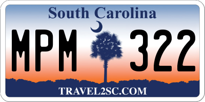SC license plate MPM322