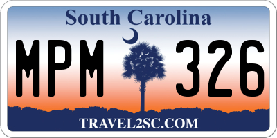 SC license plate MPM326