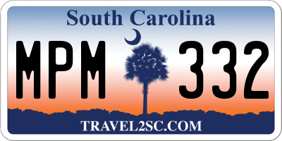 SC license plate MPM332