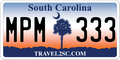 SC license plate MPM333