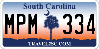 SC license plate MPM334